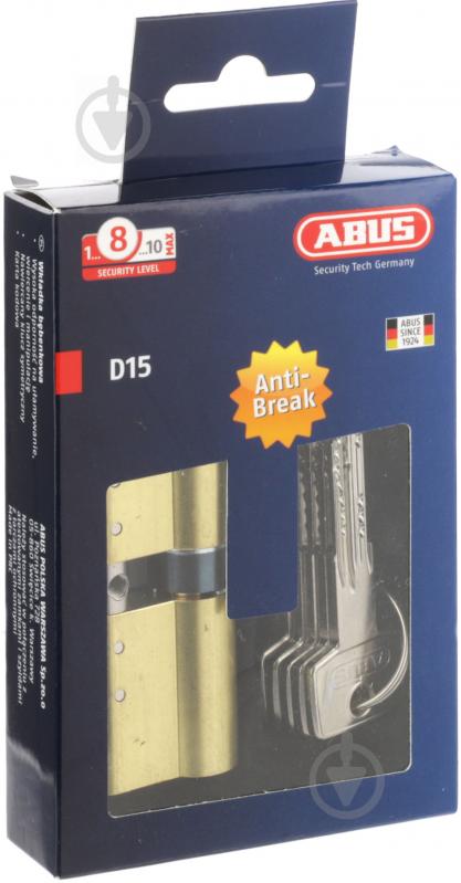 Циліндр Abus KD15 40x40 ключ-вороток 80 мм матова латунь - фото 4