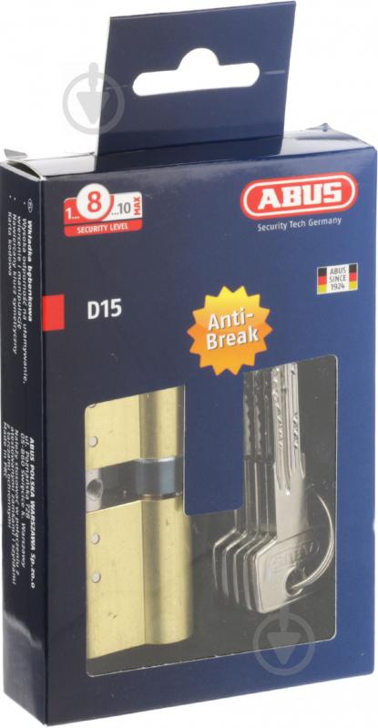 Циліндр Abus D15 30x30 ключ-ключ 60 мм матова латунь - фото 3