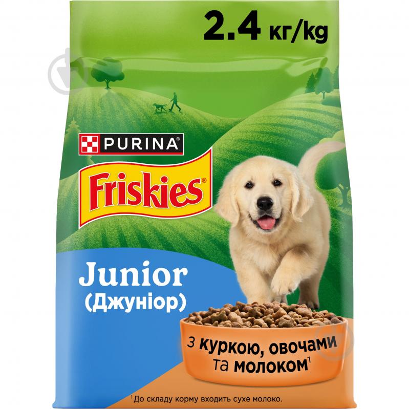 Корм сухий FRISKIES by Purina Junior з куркою, овочами та молоком 2,4 кг - фото 1 Корм сухий FRISKIES by Purina Junior з куркою, овочами та молоком 2,4 кг - фото 1