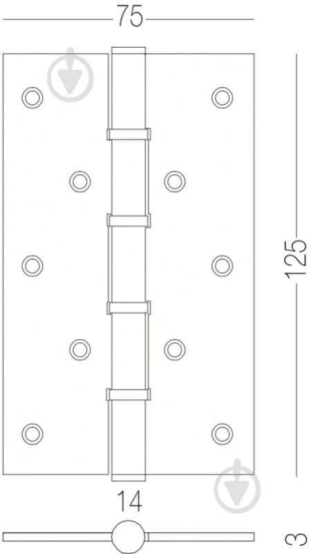 Петля MVM HE-120 PN 125x75x3 мм перламутровый никель универсальная - фото 5