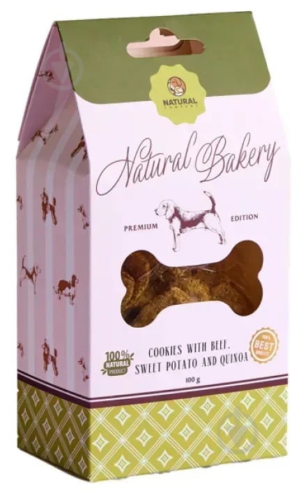 Ласощі Naturall печиво з яловичиною бататом та кіноа 100 г (4820241161799) - фото 1 Ласощі Naturall печиво з яловичиною бататом та кіноа 100 г (4820241161799) - фото 1