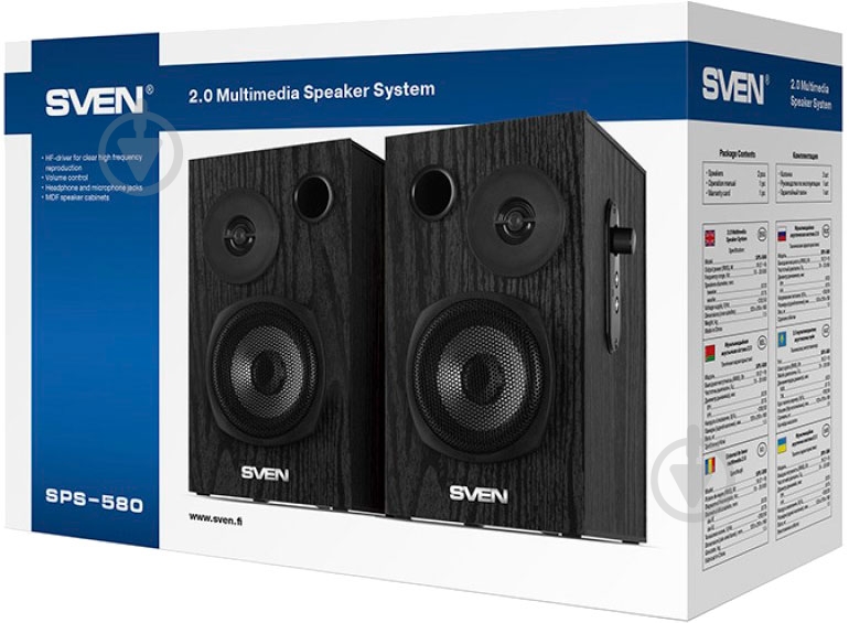 Колонки Sven SPS-580 2.0 black - фото 6