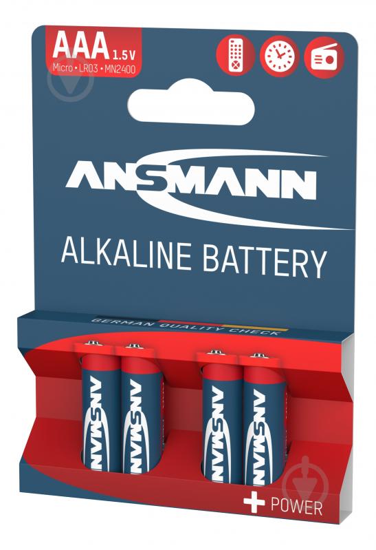 Батарейка Ansmann Alkaline 1,5 V AAA (мізинчикові) 4 шт. (5015553) - фото 6