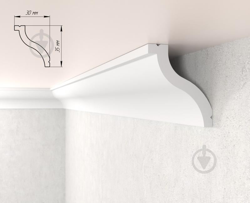 Потолочный плинтус 3035 2000x35x30 мм - фото 1 Потолочный плинтус 3035 2000x35x30 мм - фото 1