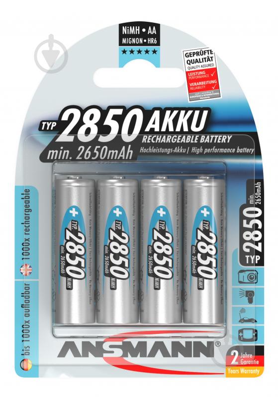 Акумулятор Ansmann 4x2850 mAh NiMH 1.2V Premium 1/2AA 4 шт. (5035212) - фото 1