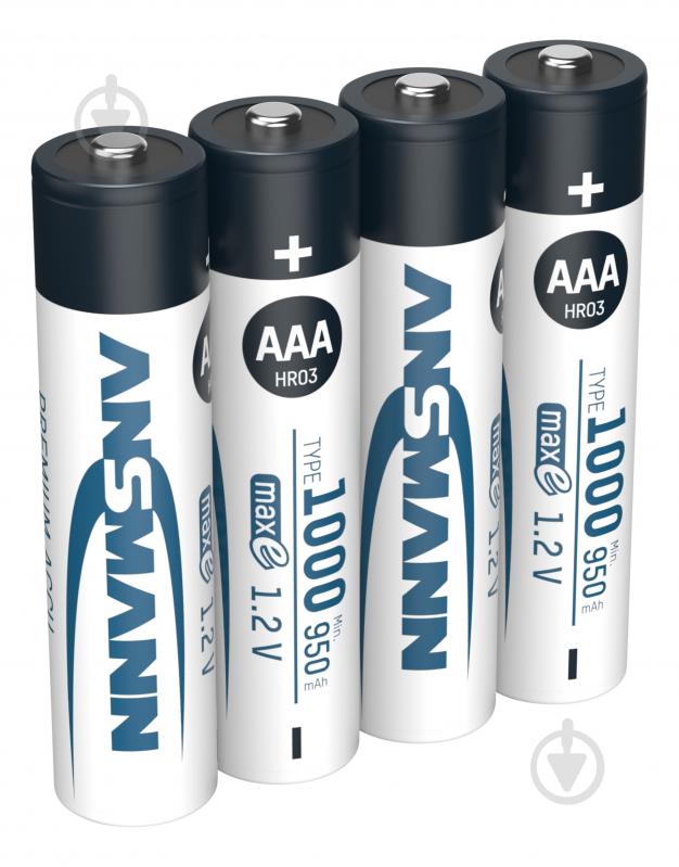 Аккумулятор Ansmann 4x1000 mAh NiMH 1.2V maxE Premium AAA (мизинчиковые) 4 шт. (5030882) - фото 3