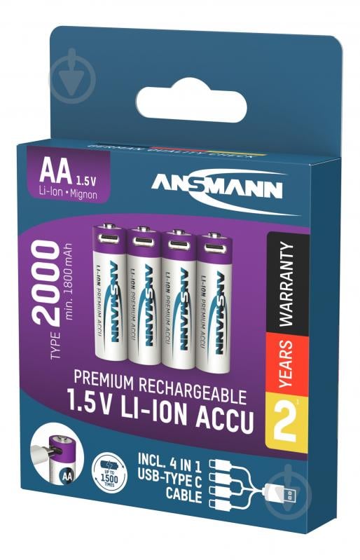 Акумулятори Ansmann AA 1,5 V 2000 mAh 1/2AA 4 шт. (1312-0036) - фото 6