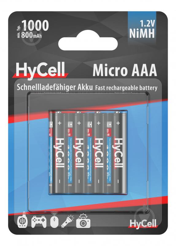 Аккумулятор Ansmann HyCell 1000 mAh NiMH 1.2V AAA (мизинчиковые) 4 шт. (5030662) - фото 1