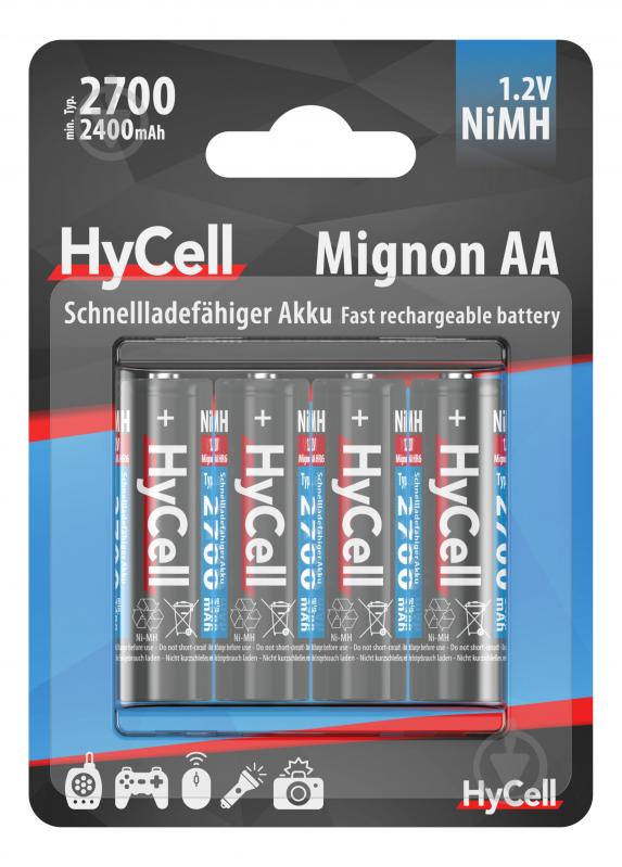 Акумулятор Ansmann HyCell 4x2700 mAh NiMH 1.2V 1/2AA 4 шт. (5030682) - фото 1