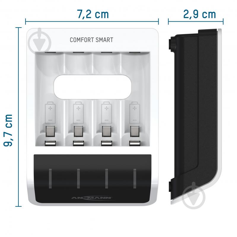 Зарядний пристрій Ansmann Comfort Smart з USB-входом для 1-4 NiMH акумуляторів АА/ААА 1001-0092 - фото 9