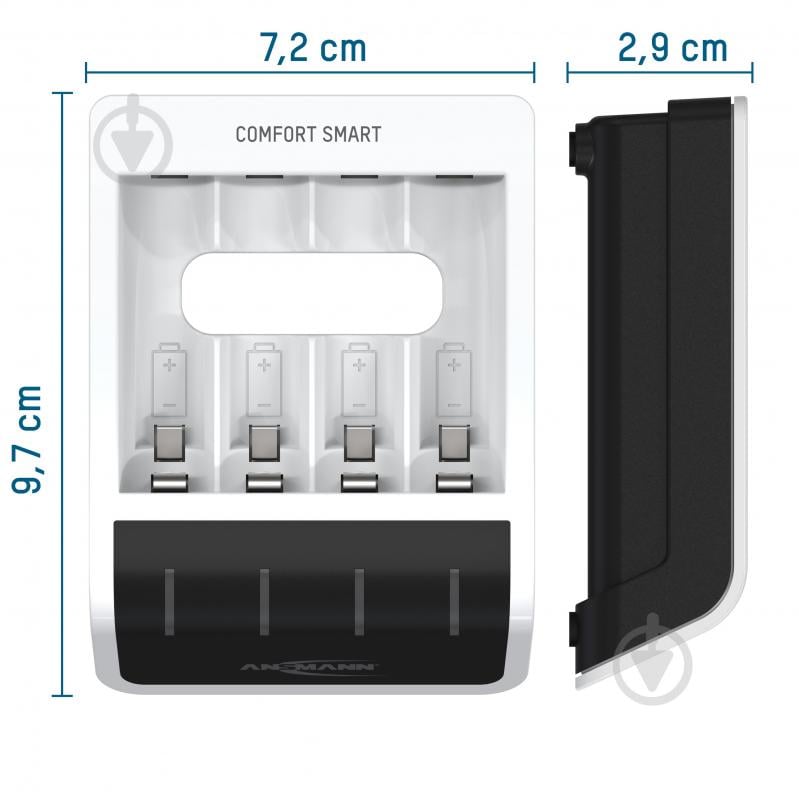 Зарядний пристрій Ansmann Comfort Smart+4xAA 2100mAh з USB-входом для 1-4 NiMH акумуляторів АА/ААА 1001-0092-01 - фото 7