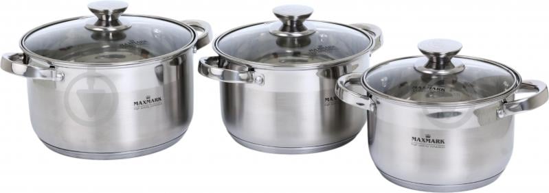 Набор кастрюль Maxmark Classic 6 предметов MK-3706А - фото 1 Набор кастрюль Maxmark Classic 6 предметов MK-3706А - фото 1