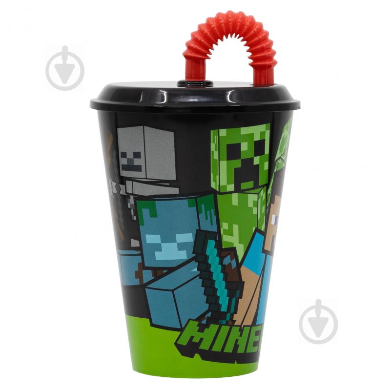 Стакан с трубочкой STOR Minecraft Easy Sport Tumbler 430 мл Stor-40430 multicolorс рисунком - фото 2