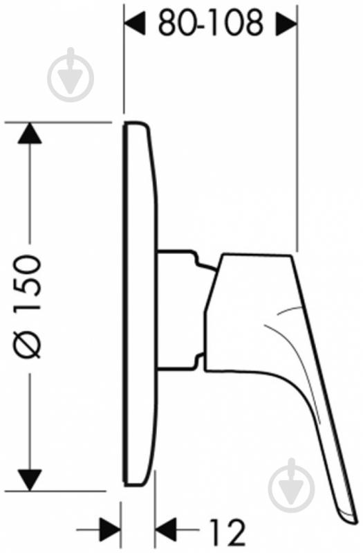 Верхня частина змішувача для душу Hansgrohe Focus E2 31967000 - фото 2