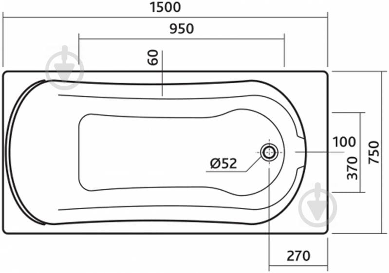 Ванна акриловая Kolo Comfort XWP3050000 150х75 см - фото 3