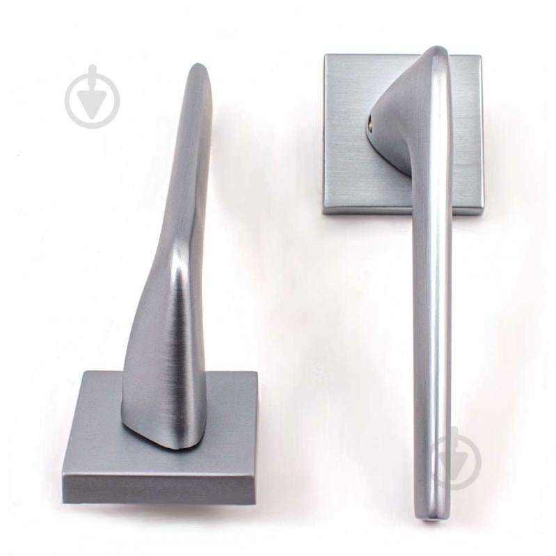 Ручка на розетке Comit Flagman без запирания брашированный матовый хром - фото 2 Ручка на розетке Comit Flagman без запирания брашированный матовый хром - фото 2