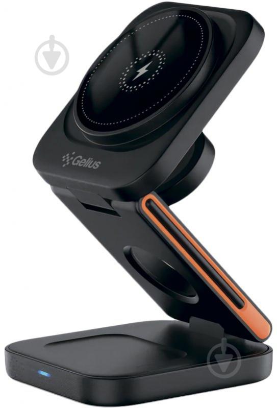 Бездротовий зарядний пристрій Gelius Gravico 3in1 GP-WC014 15W Black (00000100990) - фото 1