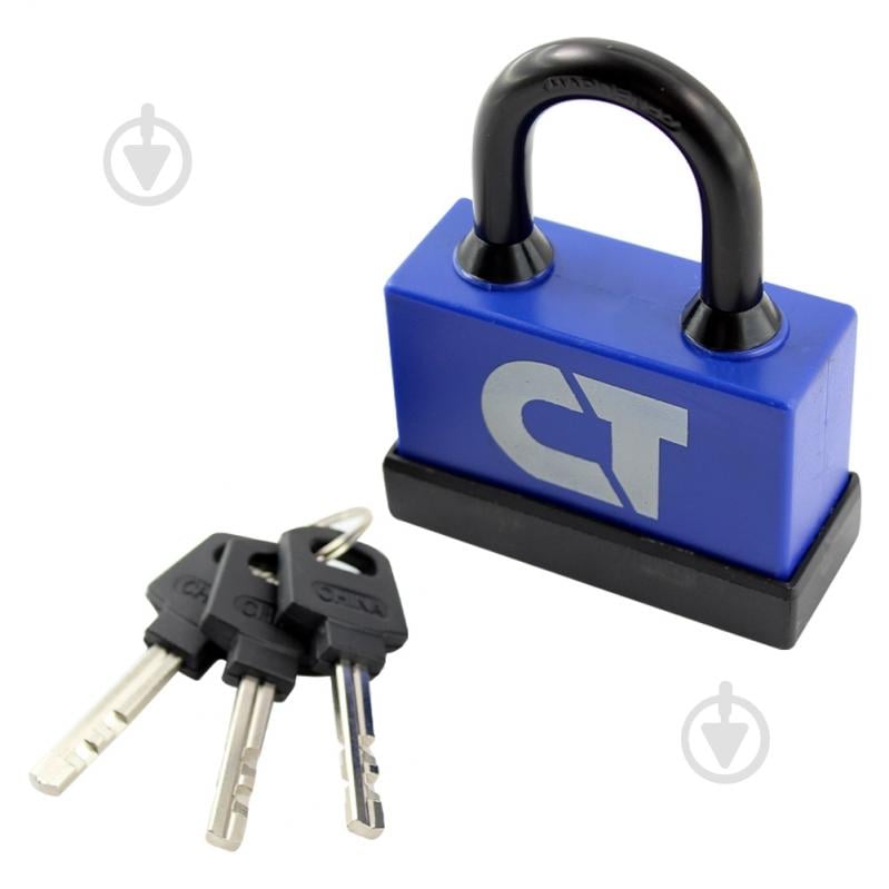 Замок навесной Comit 65 мм синий/черный 71070 открытый (амбарный) - фото 2 Замок навесной Comit 65 мм синий/черный 71070 открытый (амбарный) - фото 2
