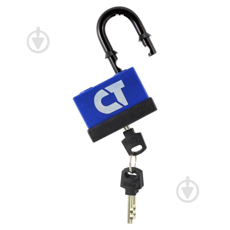 Замок навесной Comit 65 мм синий/черный 71070 открытый (амбарный) - фото 3 Замок навесной Comit 65 мм синий/черный 71070 открытый (амбарный) - фото 3