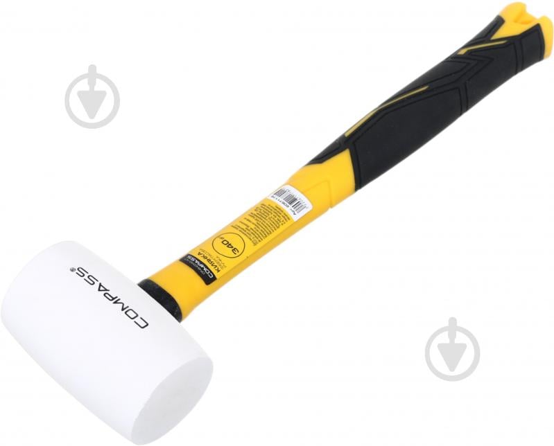 Киянка Compass 340 г біла гума фібергласова ручка CP-RH0340-WT - фото 2