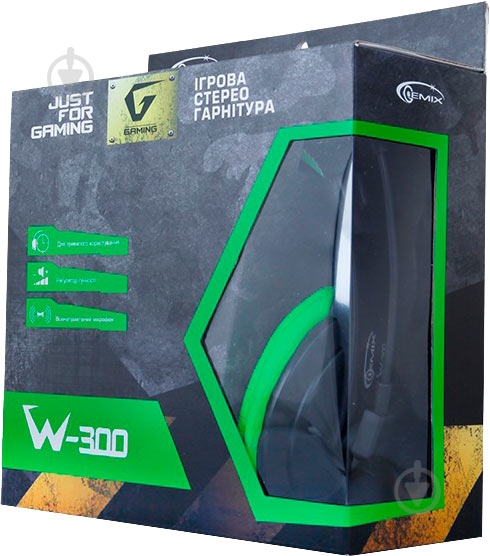 Наушники Gemix W-300 black/green - фото 5