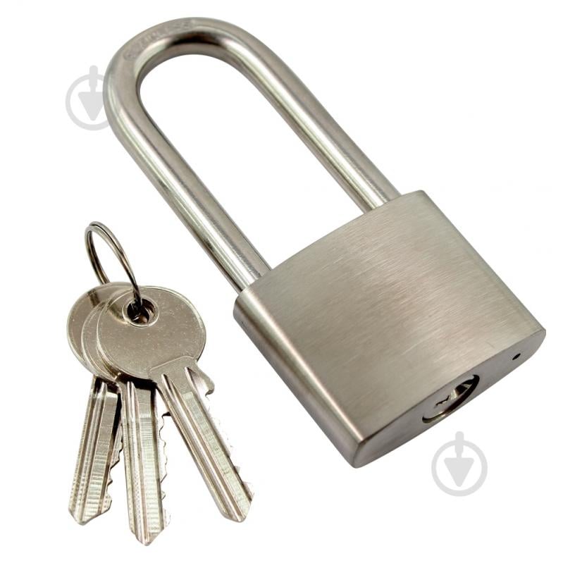 Замок навесной Comit 50 мм нержавеющая сталь 71067 открытый (амбарный) - фото 3 Замок навесной Comit 50 мм нержавеющая сталь 71067 открытый (амбарный) - фото 3