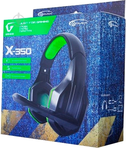 Навушники Gemix X-350 black/green - фото 4 Навушники Gemix X-350 black/green - фото 4