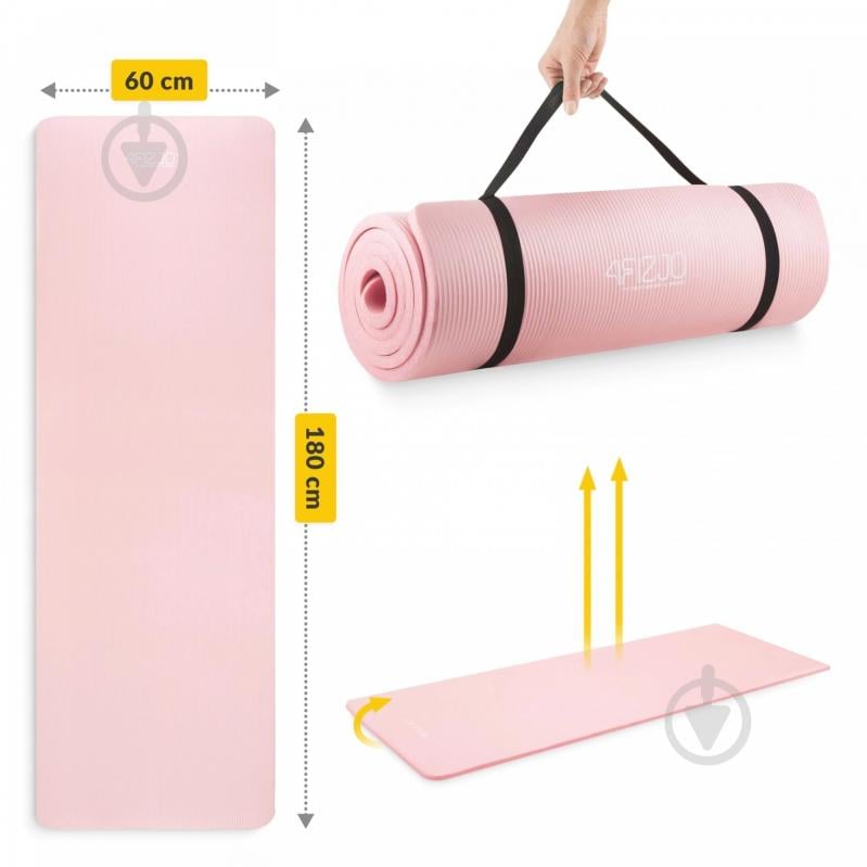 Коврик для йоги и фитнеса 4fizjo 180 x 60 x 1,5 см NBR Light Pink (P-5907739316998) светло-розовый - фото 6 Коврик для йоги и фитнеса 4fizjo 180 x 60 x 1,5 см NBR Light Pink (P-5907739316998) светло-розовый - фото 6
