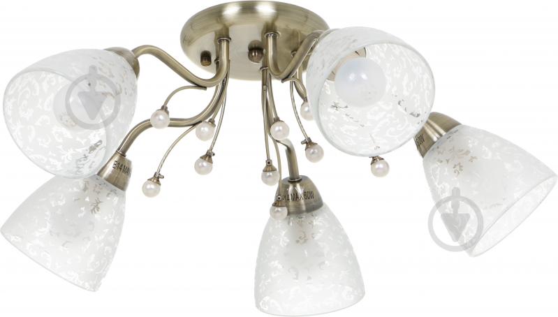 Люстра потолочная Luce 5 5x40 Вт E14 латунь - фото 1