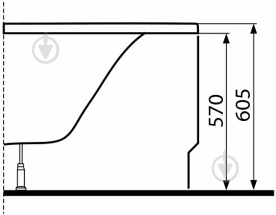 Панель фронтальна Kolo ELIPSO до асиметричної ванни 140 см права PWA0640000 - фото 2