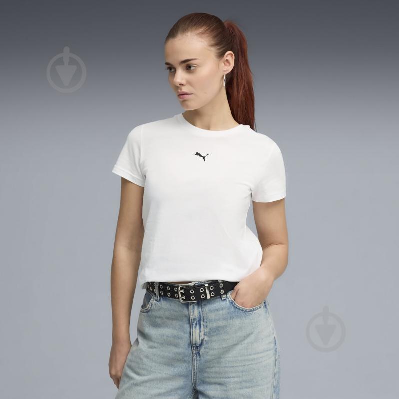 Футболка Puma ESS Centered Cat Logo Tee 69291602 р.M белый - фото 3