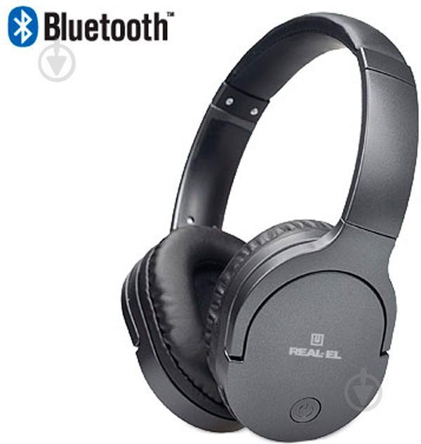 Навушники Real-el GD-855 Bluetooth GunMetal black - фото 1