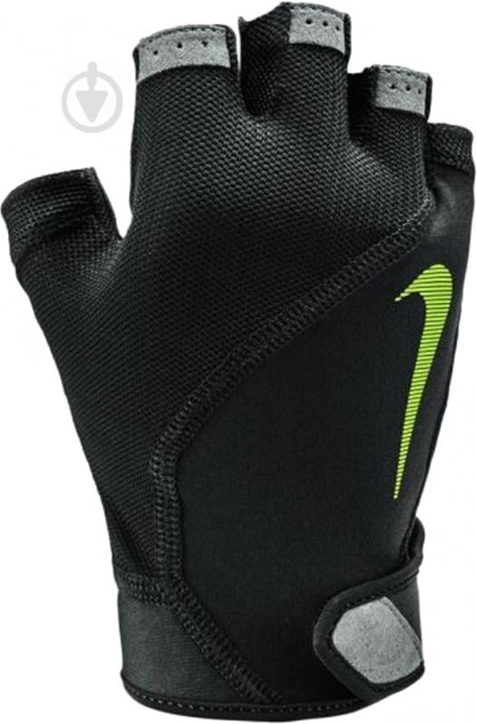 Рукавички для фітнесу Nike MEN'S ELEMENTAL FITNESS GLOVES р. L чорний із салатовим - фото 1