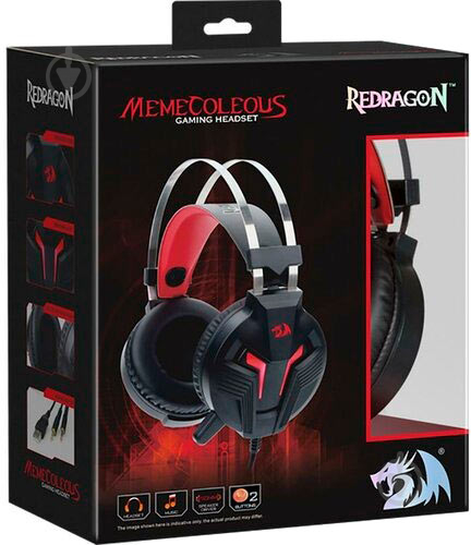 Наушники Redragon Memecoleous black/red Vibration - фото 2