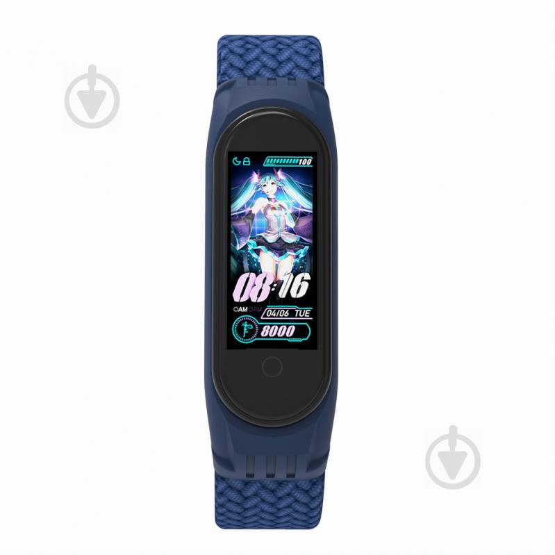 Ремешок Armorstandart Braided Solo Loop для Xiaomi Mi Band 4/5/6 Blue size M (ARM58764) - фото 2