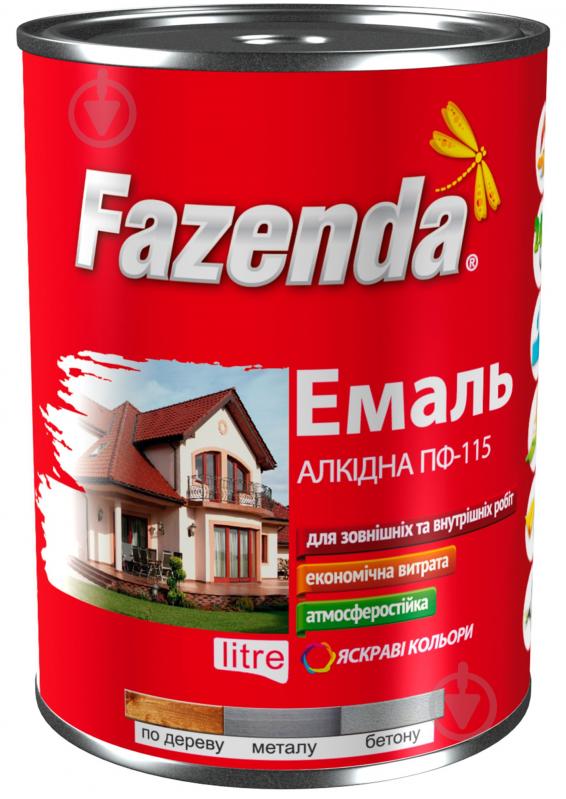 Емаль Fazenda алкідна ПФ-115 білий глянець 2,8 кг