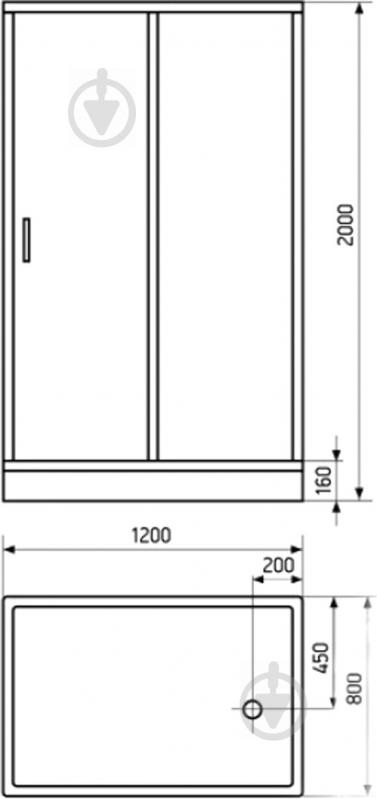 Душова кабіна Polaris Quadro Right 1200x800x2000 - фото 3