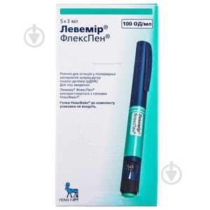 Левемір флекспен №5 розчин 100 од. 3 мл - фото 1