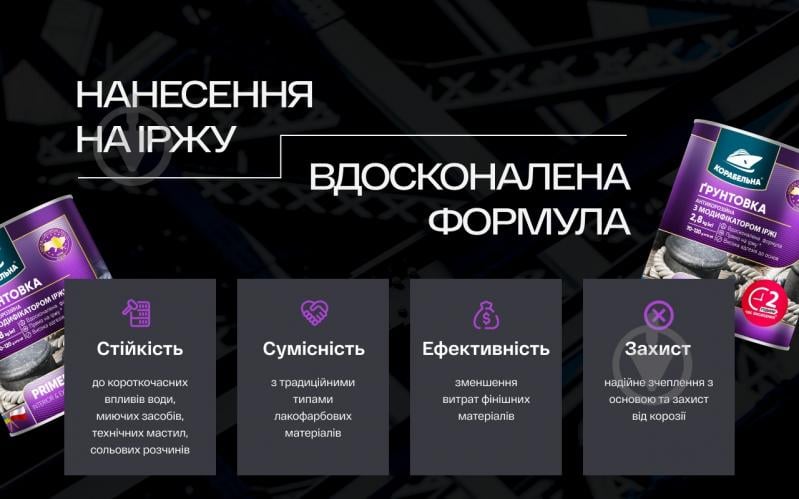 Ґрунтовка КОРАБЕЛЬНА антикорозійна ПФ-010М сірий мат 2,8 кг - фото 4