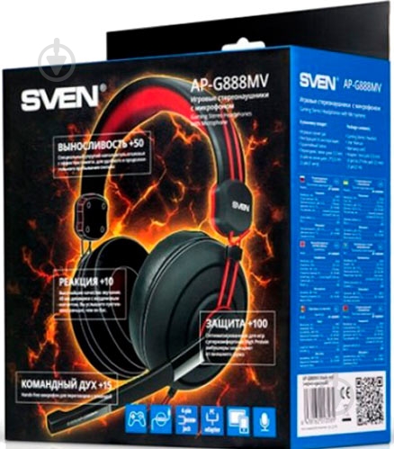 Наушники Sven AP-G888MV black/red - фото 5 Наушники Sven AP-G888MV black/red - фото 5