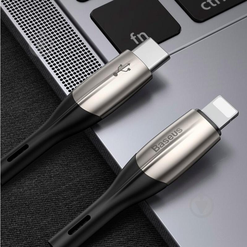 Кабель BASEUS Horizontal Type-C to Lightning 1 м черный (CATLSP-01) - фото 5 Кабель BASEUS Horizontal Type-C to Lightning 1 м черный (CATLSP-01) - фото 5