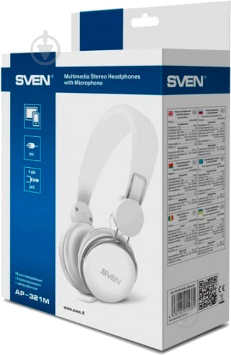 Наушники Sven AP-321M white - фото 6