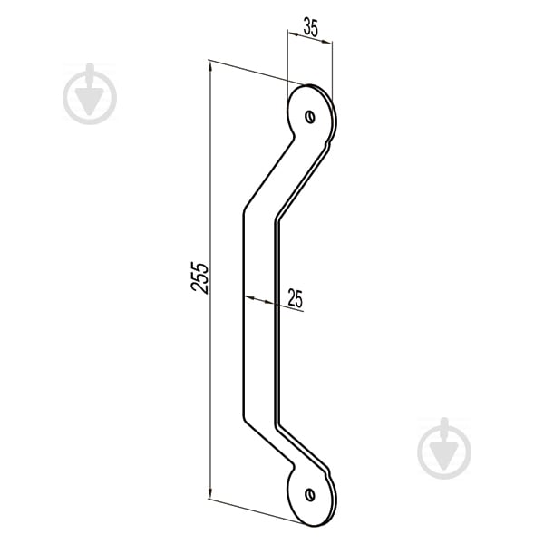 Ручка-скоба Mantion TR 255х35х43 мм без запирания ржавчина - фото 2