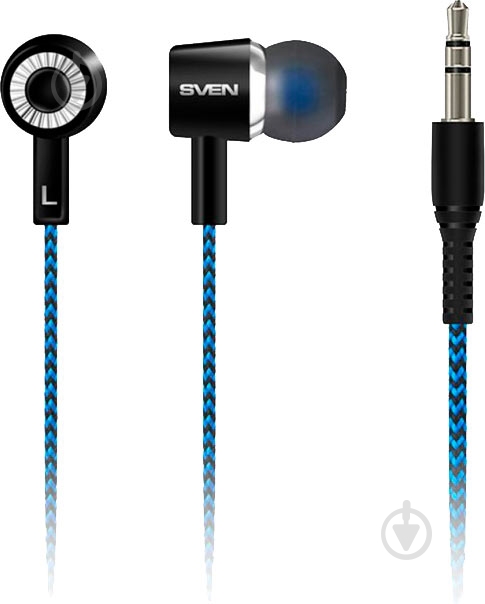 Наушники Sven E-106 black/blue - фото 1 Наушники Sven E-106 black/blue - фото 1