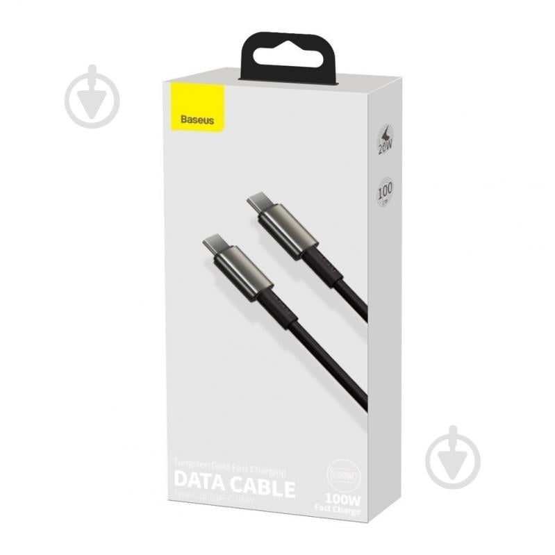 Кабель BASEUS Tungsten Gold Fast Charging Data Cable Type-C to Type-C 100W 1 м черный (CATWJ-01) - фото 4 Кабель BASEUS Tungsten Gold Fast Charging Data Cable Type-C to Type-C 100W 1 м черный (CATWJ-01) - фото 4