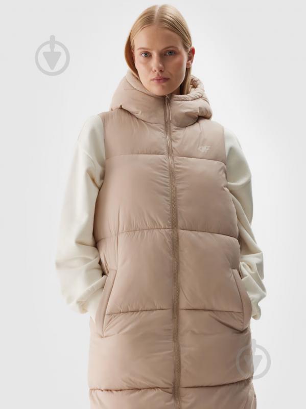 Жилет 4F VEST JACKET F143 4FWAW24TVJAF143-83S р.S бежевий - фото 3