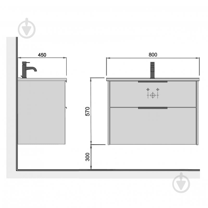 Тумба підвісна Мойдодир Line Craft 80- - фото 7