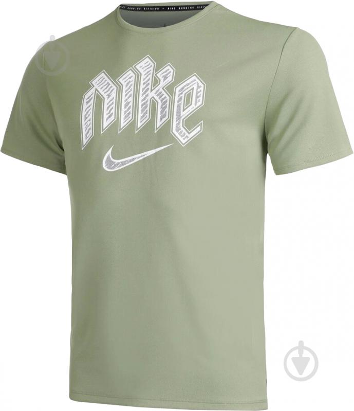 Футболка Nike DF RUN DVN MILER SS DX0839-386 р.L зеленый - фото 1