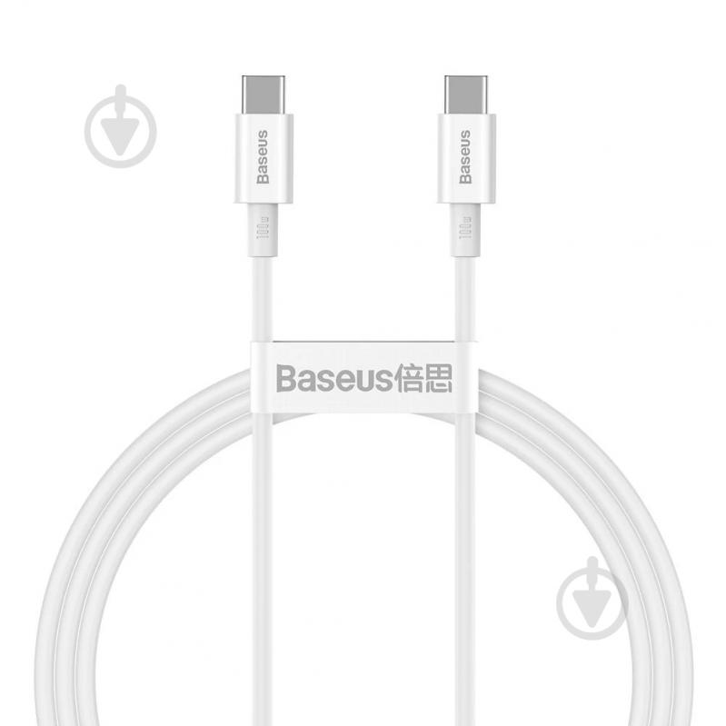 Кабель BASEUS Superior Series Fast Charging Data Cable Type-C to Type-C 100W 1 м белый (CATYS-B02) - фото 1