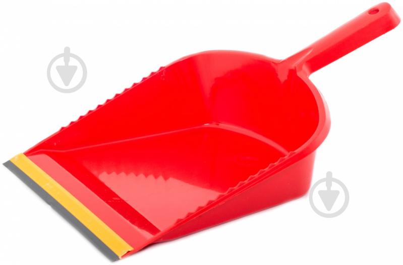 Совок с прорезиненным краем 100 см красный 41013 - фото 1